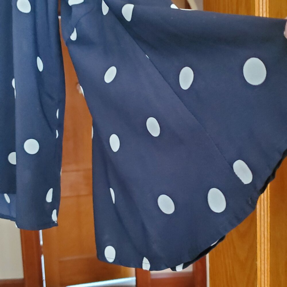 Polka dot top with bell sleeves